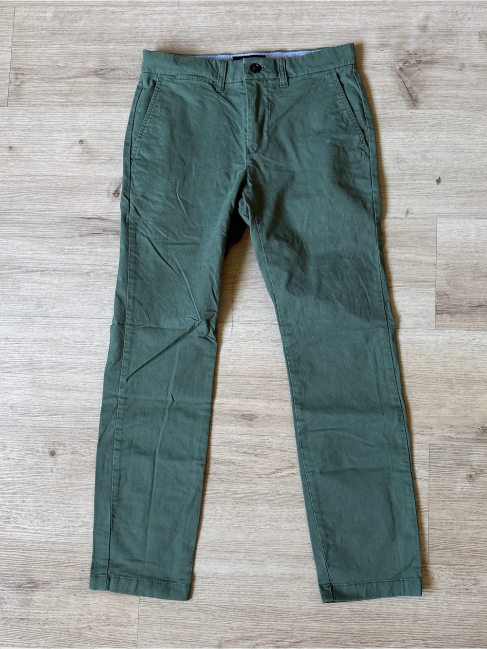 Tommy Hilfiger Slim Fit Chino Pants Mens 29x30 Olive Green Stretch Casual